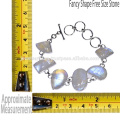 Rainbow Moonstone Gemstone 925 Sterling Silver Bracelet Jewelry